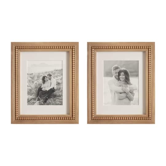 Kate and Laurel 11" x 14" Natural Brown Sorell Photo Frames with 8" x 10" Mat, 2ct.